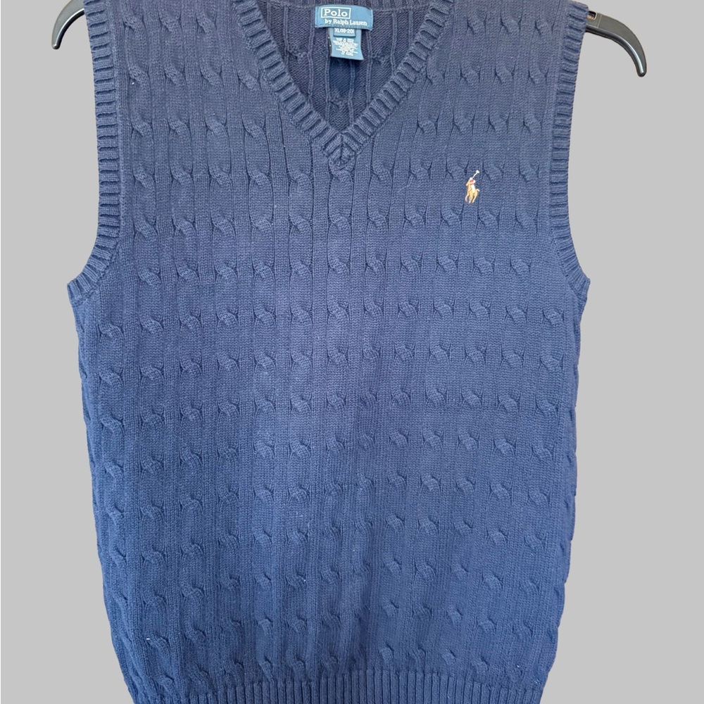 Polo by Ralph Lauren Boys Blue V-Neck Sweater Vest